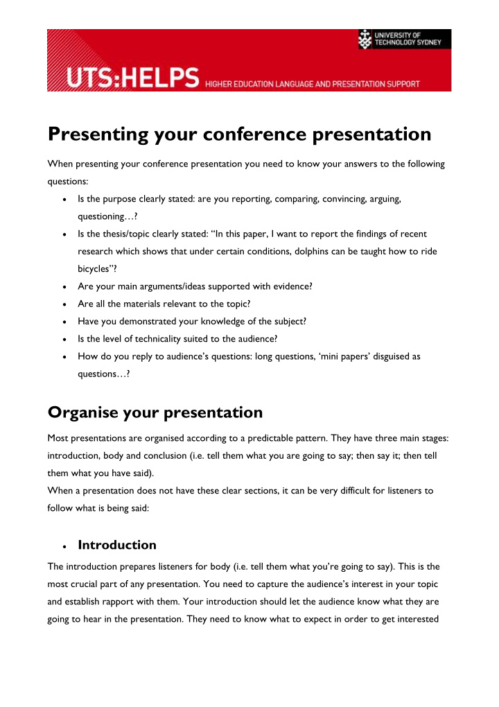 presenting your conference presentation