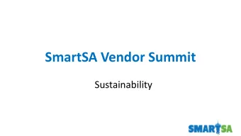 SmartSA Vendor Summit  Sustainability  City of San Antonios Under 1 Roof program  PERFORMANCE