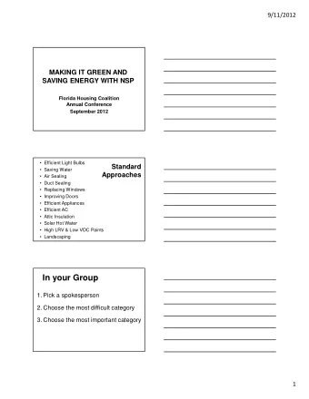 In your Group  1. Pick a spokesperson  2. Choose the most difficult category  3. Choose the most