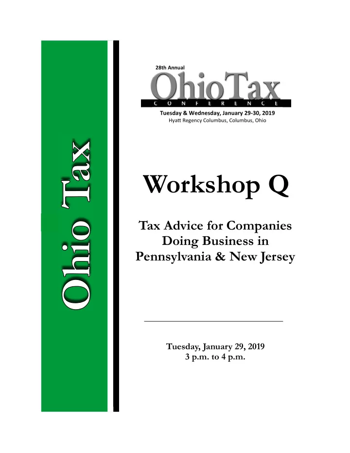 workshop q tax advice for companies doing business in