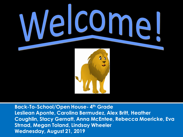 back to school open house 4 th grade