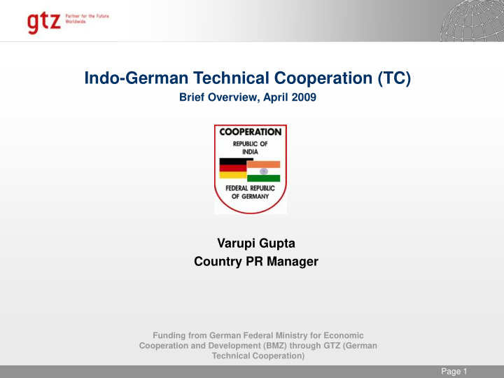 indo german technical cooperation tc