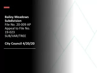 Subdivision  File No. 20-009 AP  Appeal to File No.  19-023  SUB/VAR/TREE  City Council 4/20/20