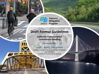 Draft Formal Guidelines  California Transportation  Commission Meeting  January 30, 2019  Amy L.