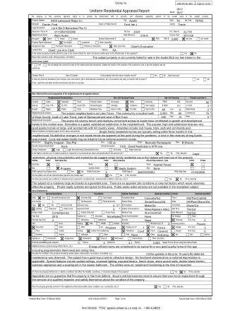 Uniform Residential Appraisal Report  File #  9817  The  purpose  of  this  summary  appraisal