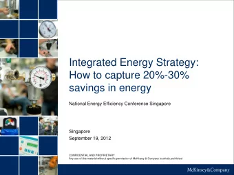 savings in energy  National Energy Efficiency Conference Singapore  Singapore  September 19, 2012