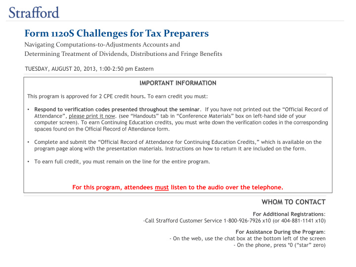 form 1120s challenges for tax preparers