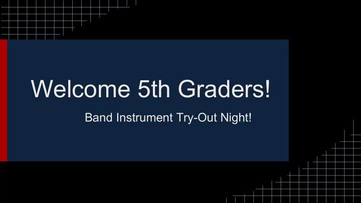 welcome 5th graders