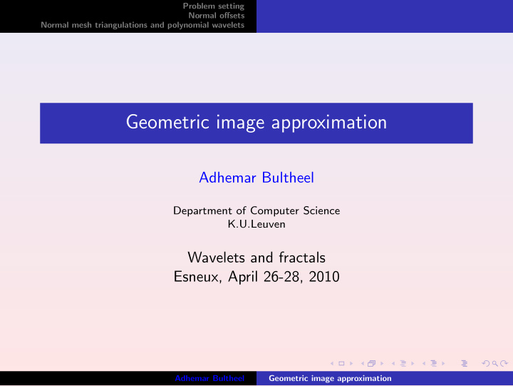 geometric image approximation