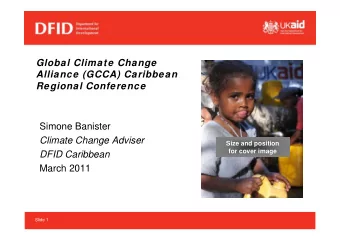 Global Climate Change  Global Climate Change  Alliance (GCCA) Caribbean  Regional Conference