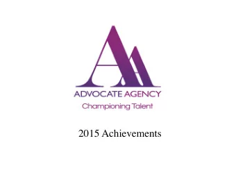 2015 Achievements  2015 Achievements  First business Award:    Winner of the  Leadership