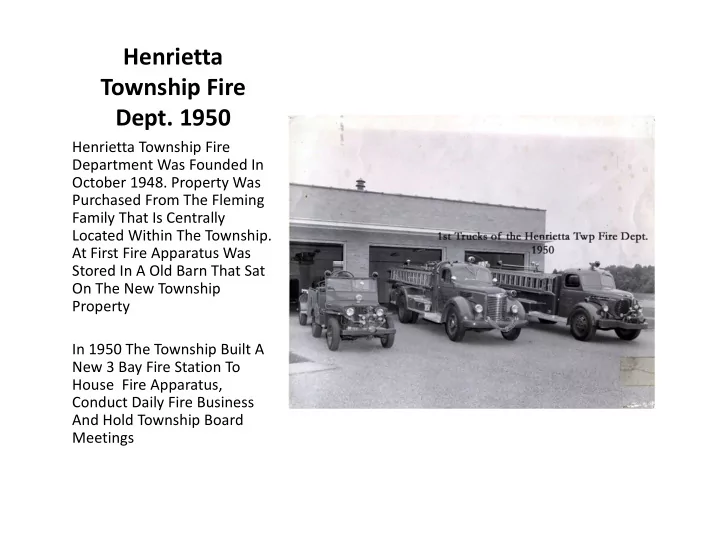 henrietta township fire dept 1950