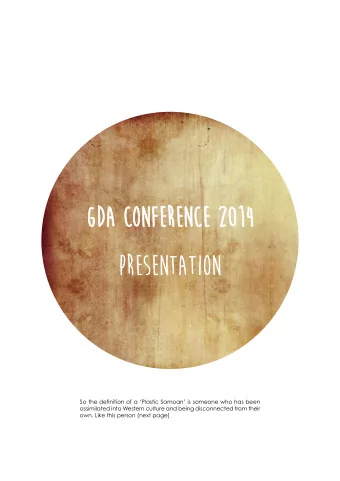 gda conference 2014  presentation  So the defjnition of a Plastic Samoan is someone who has