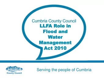 LL  LLFA Role i  ole in  n  Flood  lood and  and  Water  ter  Mana  Ma  nage  gement  ment  Act  ct