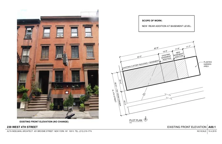 a00 1 239 west 4th street existing front elevation