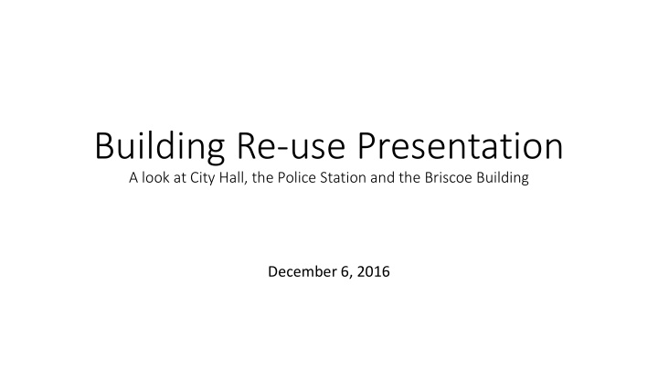 building re use presentation
