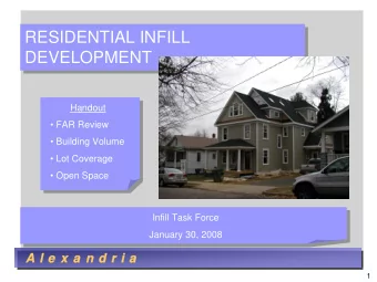 RESIDENTIAL INFILL  DEVELOPMENT  Handout   FAR Review   Building Volume   Lot Coverage