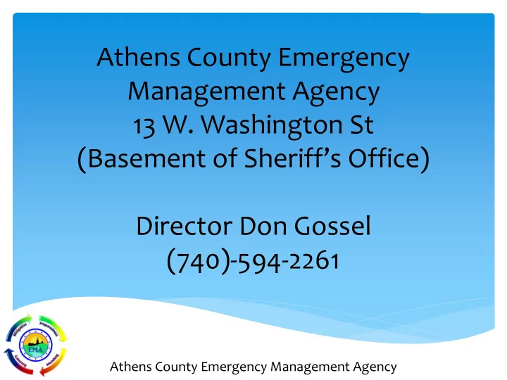 athens county emergency management agency 13 w washington