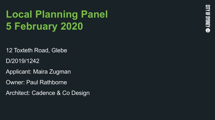 local planning panel 5 february 2020