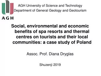 communities: a case study of Poland  Assoc. Prof. Diana Dryglas  Shuzenji 2019  Location of