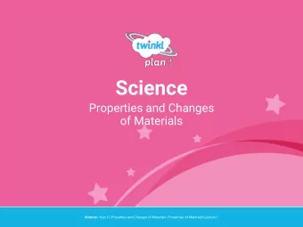 Science  Properties and Changes  of Materials Science | Year 5 | Properties and Changes of