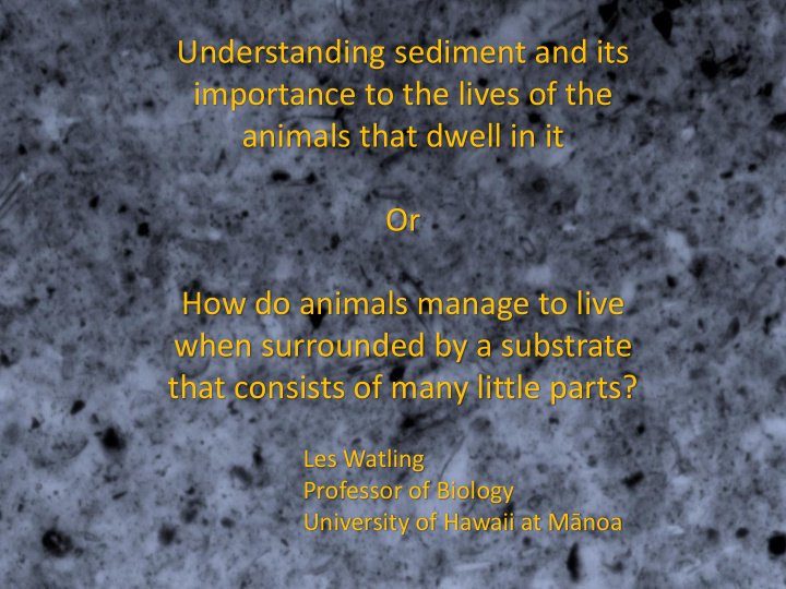 understanding sediment and its