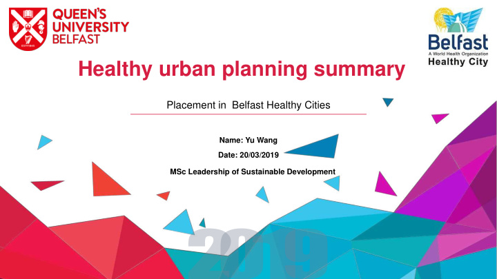 healthy urban planning summary