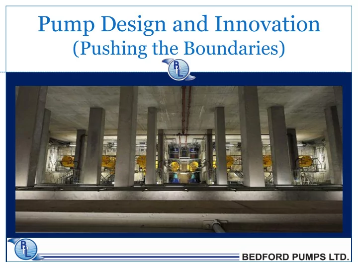 pump design and innovation