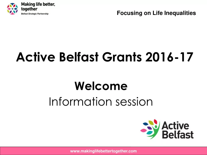 active belfast grants 2016 17