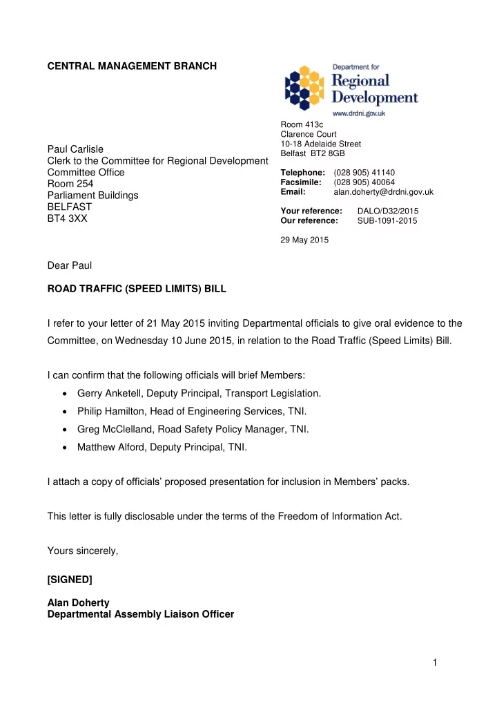 road traffic speed limits bill
