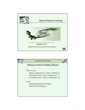 Montana School Funding History  Three Cases  Helena Elementary v State of Montana  Columbia