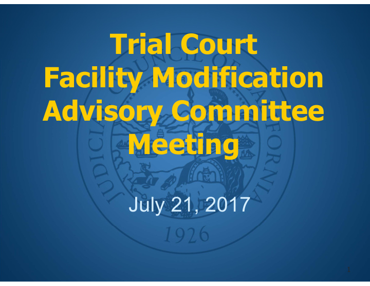trial court facility modification advisory committee