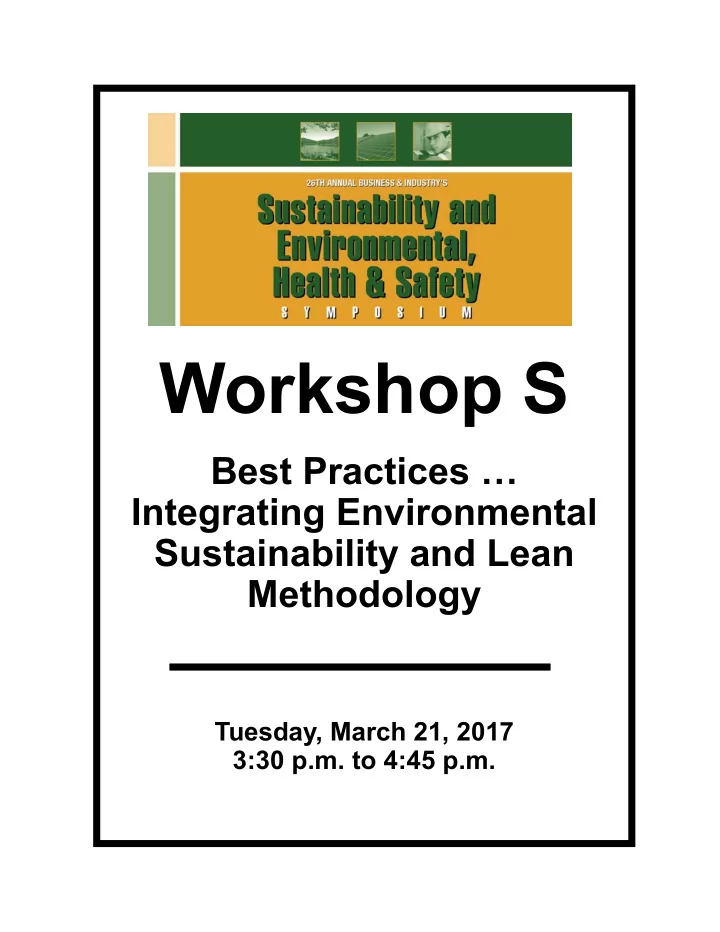 workshop s