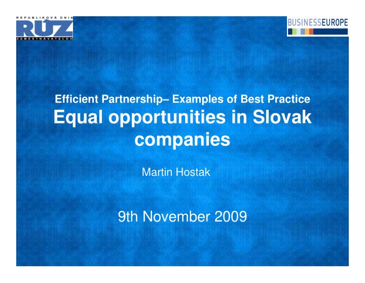 equal opportunities in slovak companies