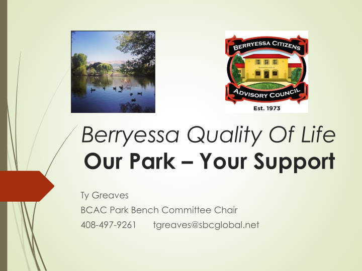 berryessa quality of life our park your support