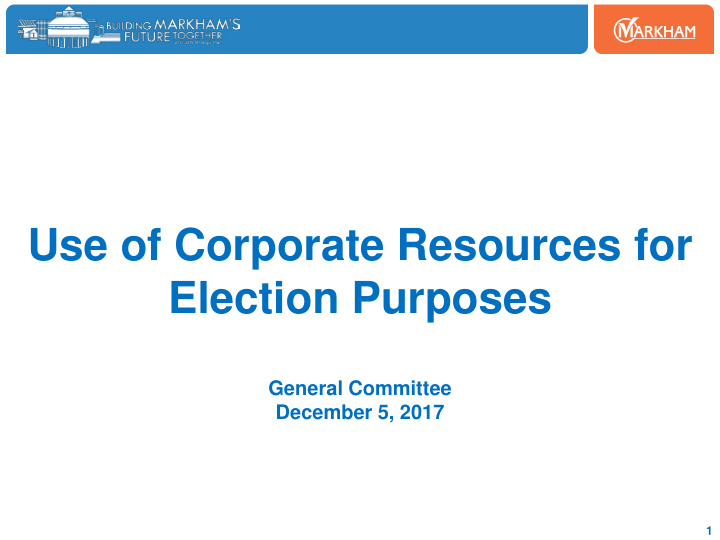 use of corporate resources for election purposes
