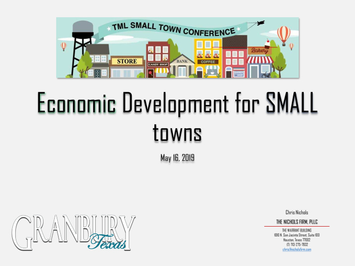 economic development for small towns