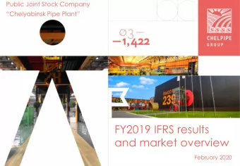 FY2019 IFRS results  and market overview  February 2020  This Presentation does not constitute or