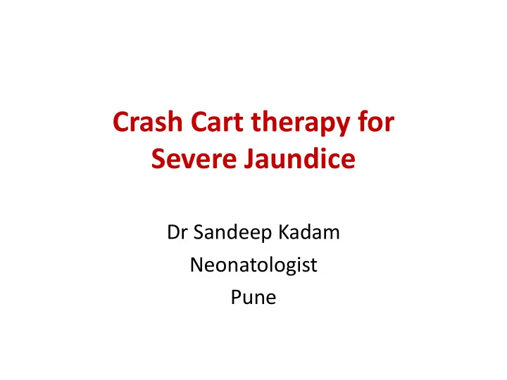 crash cart therapy for