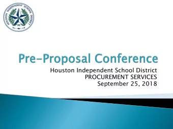 September 25, 2018  Contact for the above RFP is:  Wanda Pleasant  wpleasan@houstonisd.org