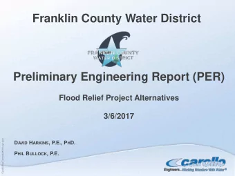 Franklin County Water District  Preliminary Engineering Report (PER)  Flood Relief Project