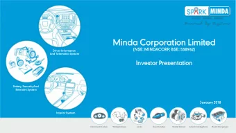 Minda Corpor  poratio  ation Limit  ited  (NSE:  : MINDACORP;  ; BSE:  : 538962)  Driver Informa