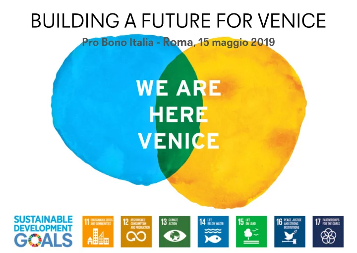 building a future for venice