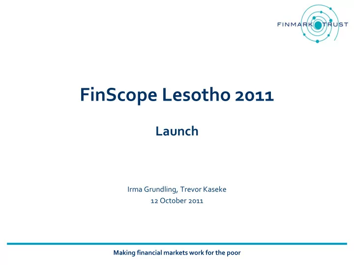 finscope lesotho 2011