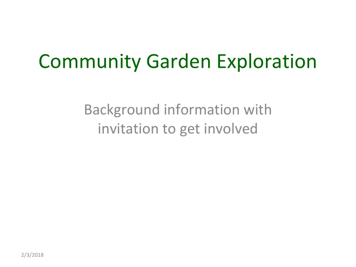 community garden exploration