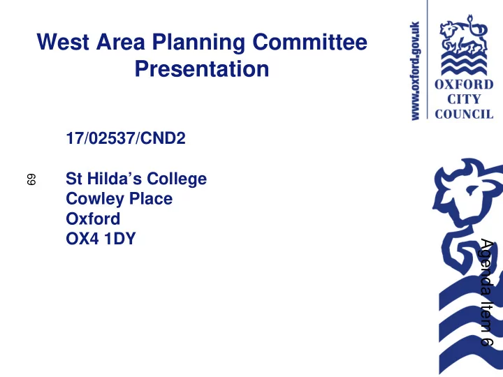 west area planning committee presentation