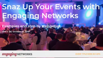 ENCC DC October 10, 2019  EVENT TITLE HERE IN CAPS  EVENT TITLE HERE IN CAPS  RESOURCES FOR EVENTS