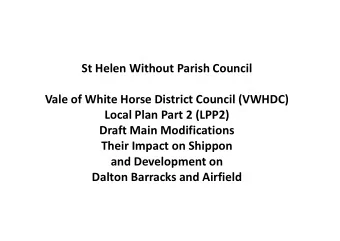 St Helen Without Parish Council  Vale of White Horse District Council (VWHDC)  Local Plan Part 2