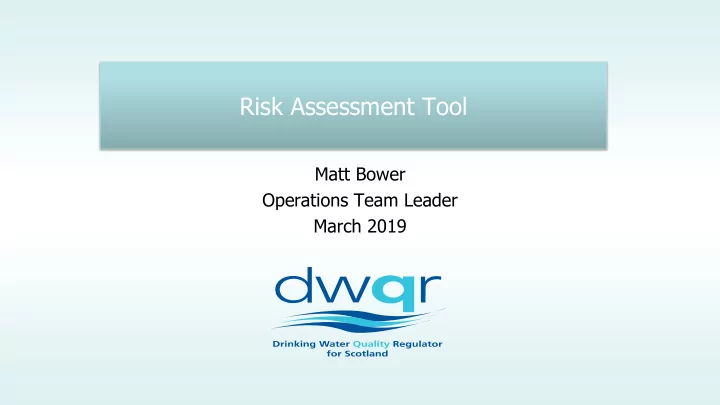 risk assessment tool