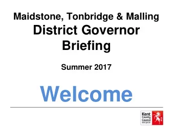 Welcome  Agenda Welcome  Julia Durcan - Area Governance Officer (AGO), West Kent. School Attendance